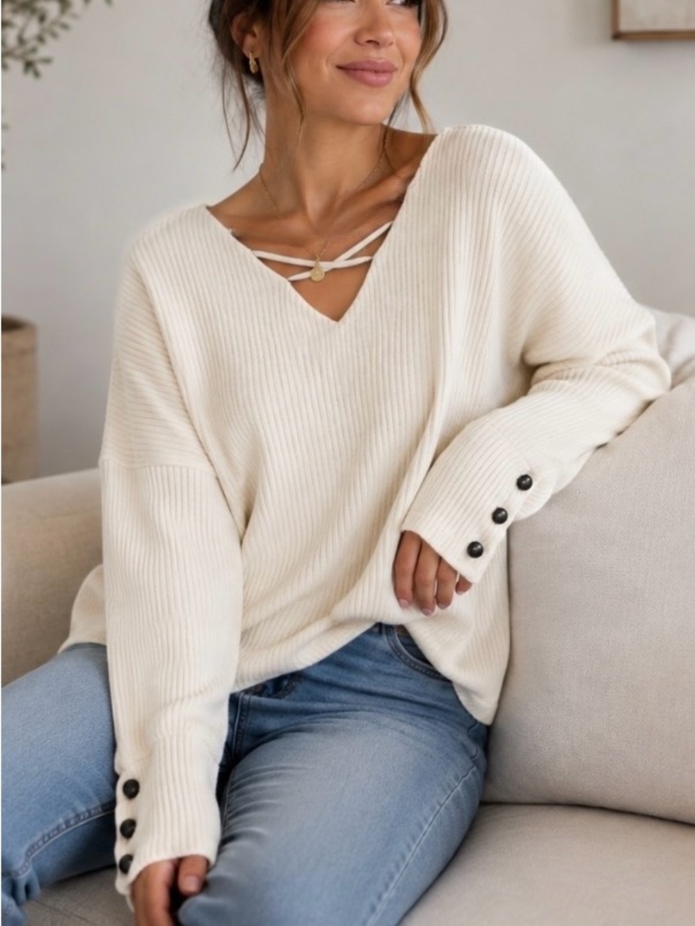 Collection Women’s Ribbed Sweater – 2XL - Picture 3 of 4